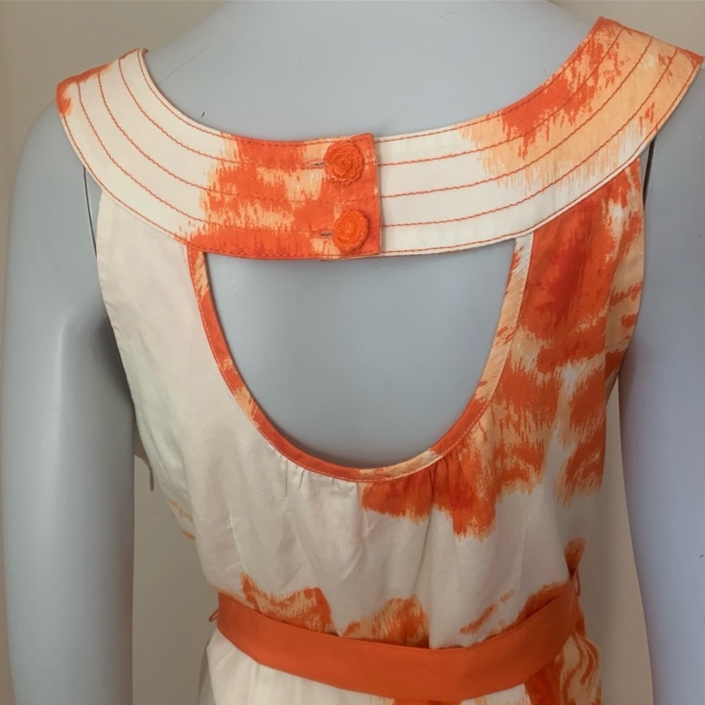 Anthropologie Moulinette Soeurs Orange Blossom Dress Floral Print Cotton Size 6 - Picture 9 of 15